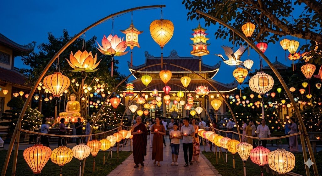 Ý Tưởng Đèn Lồng Phật Đản Độc Đáo: Thắp Sáng Không Gian, Lan Tỏa Bình An