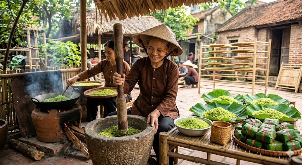 Từ Hạt Lúa Non Đến Đệ Nhất Đặc Sản: Hành Trình Làm Nên Cốm Làng Vòng Hà Nội