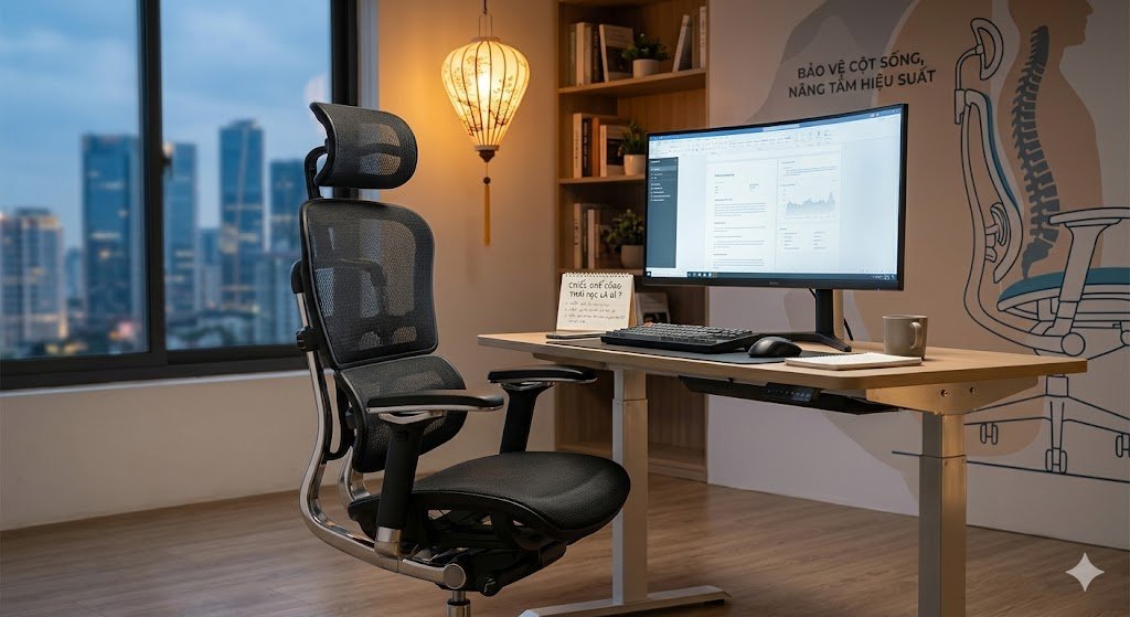 Ghế Công Thái Học Là Gì? Toàn Bộ Kiến Thức Bạn Cần Biết Để Bảo Vệ Cột Sống