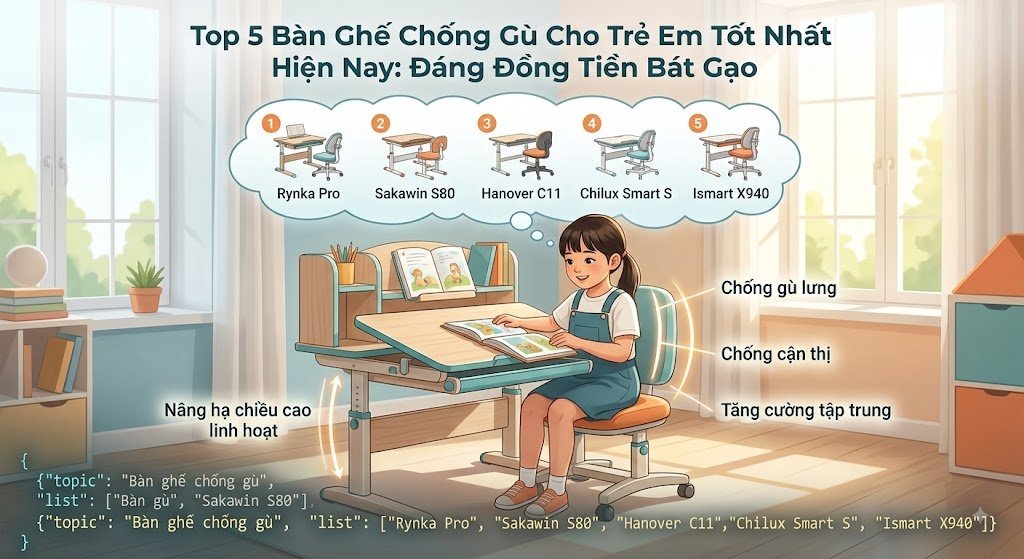 Top 5 bàn ghế chống gù cho trẻ em tốt nhất hiện nay: Đáng đồng tiền bát gạo