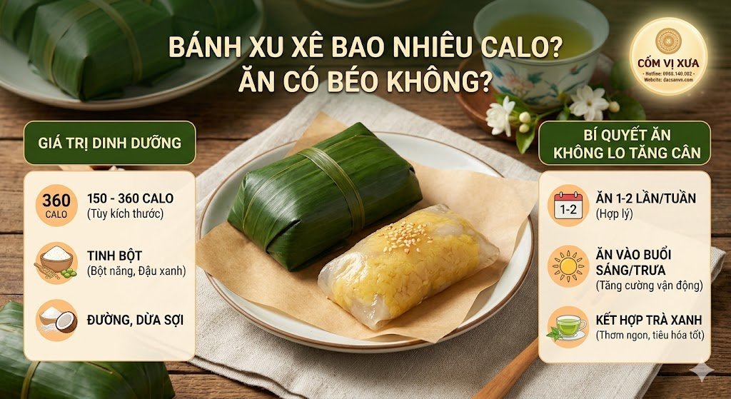 Bánh xu xê bao nhiêu calo? Ăn có béo không và bí quyết ăn không lo tăng cân